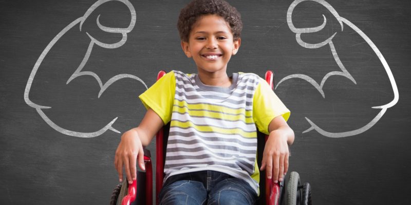 bigstock cute disabled pupil smiling at 99834734