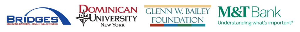 Logos for Bridges, Dominican University, Glenn W Bailey Foundation, M&T Bank