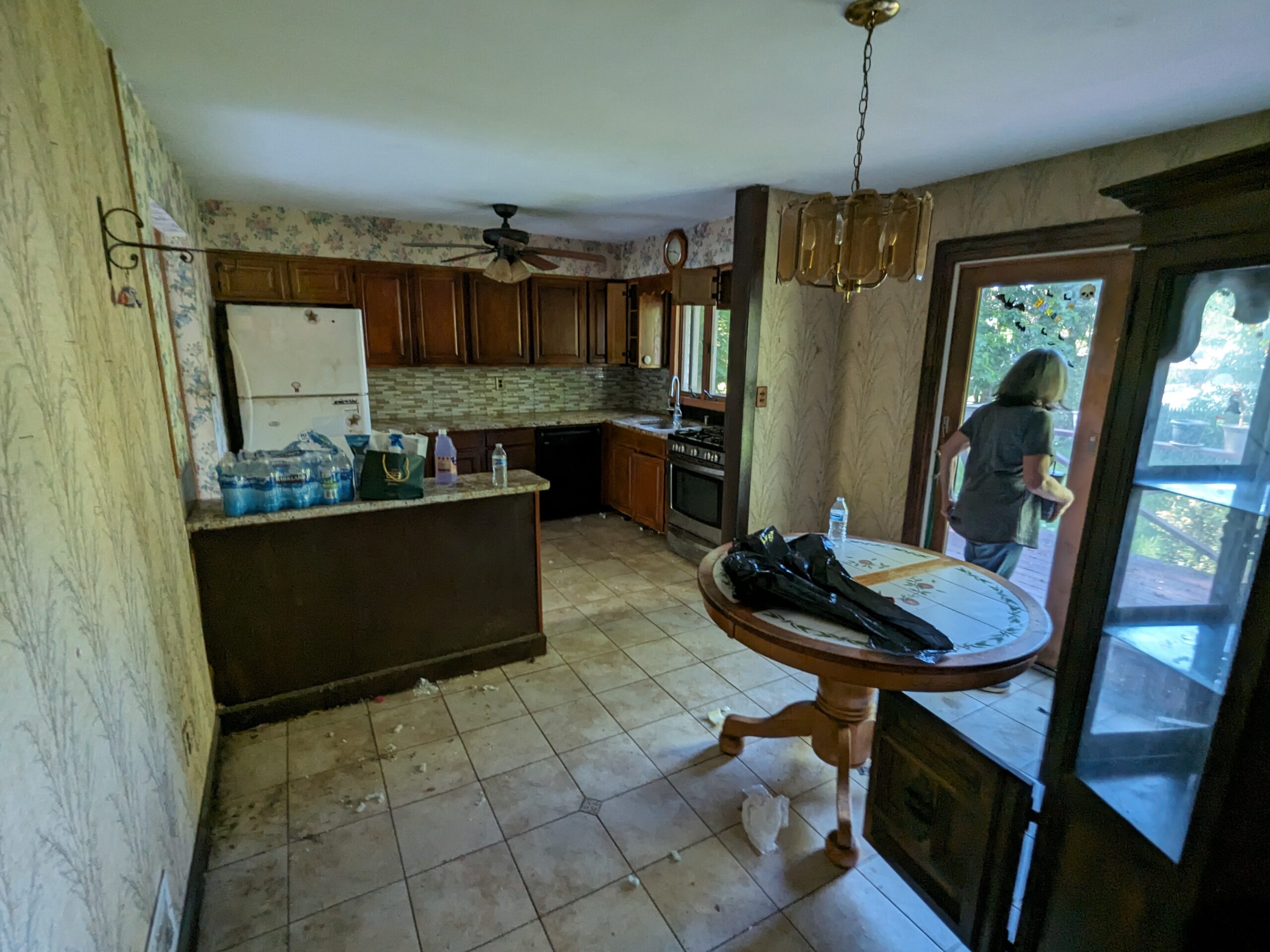 interior of an old old being cleaned out